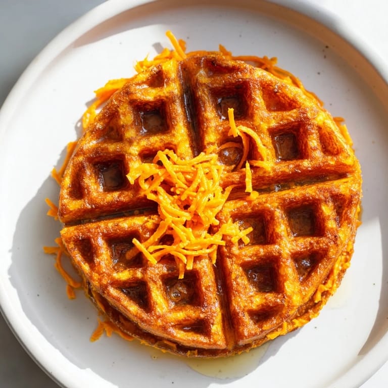 Warm, homemade Sweet Potato Waffle Hack ready to enjoy, with a tender inside and a crispy exterior.