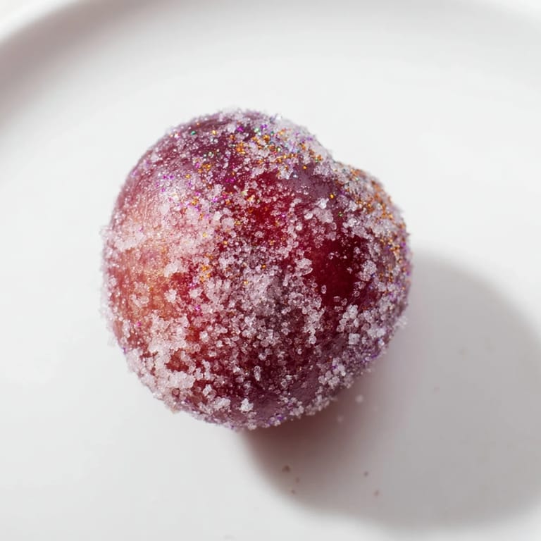 Icy, sugared Quick Festive Frozen Grape Treats displayed on a baking sheet, ready for a refreshing, healthy treat.