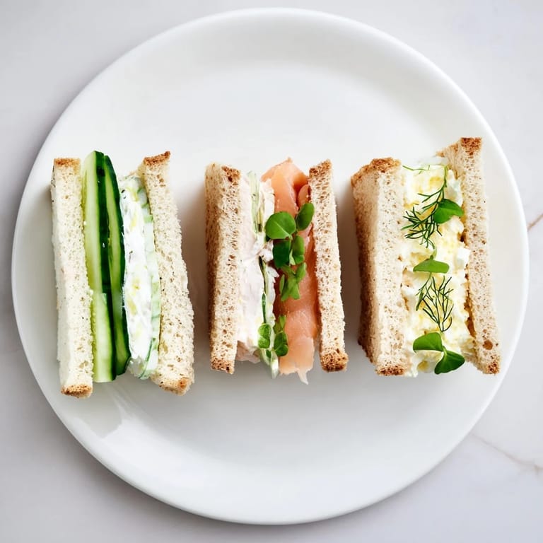 Golden crusts frame delicate Castle Feast Royal Tea Party Sandwiches like tiny edible works of art.