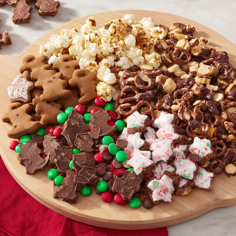 This festive Santas Sack Candy Avalanche arrangement showcases a variety of colorful sweets perfect for sharing.