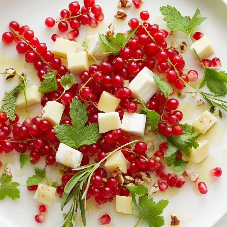 Festive image: A close-up view of the delicious Holly Berry Cluster, arranged with goat cheese and crackers.
