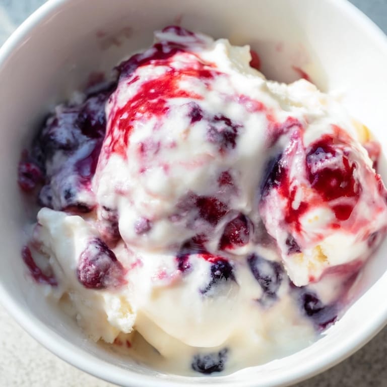 Cool, refreshing cottage cheese ice cream in a bowl, a high-protein, easy dessert recipe to make now.