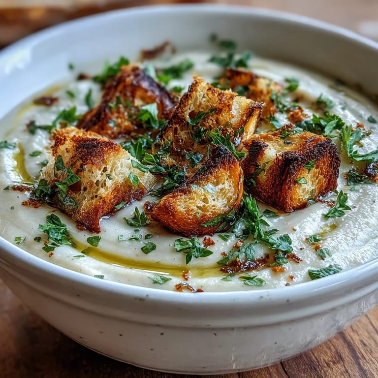 Golden Roasted Garlic Soup, velvety smooth, perfect with crusty bread.