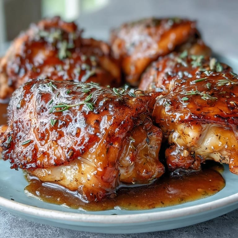Tender Slow Cooker Honey Mustard Chicken resting in a velvety dijon glaze, ready to be drizzled over fluffy white rice.
