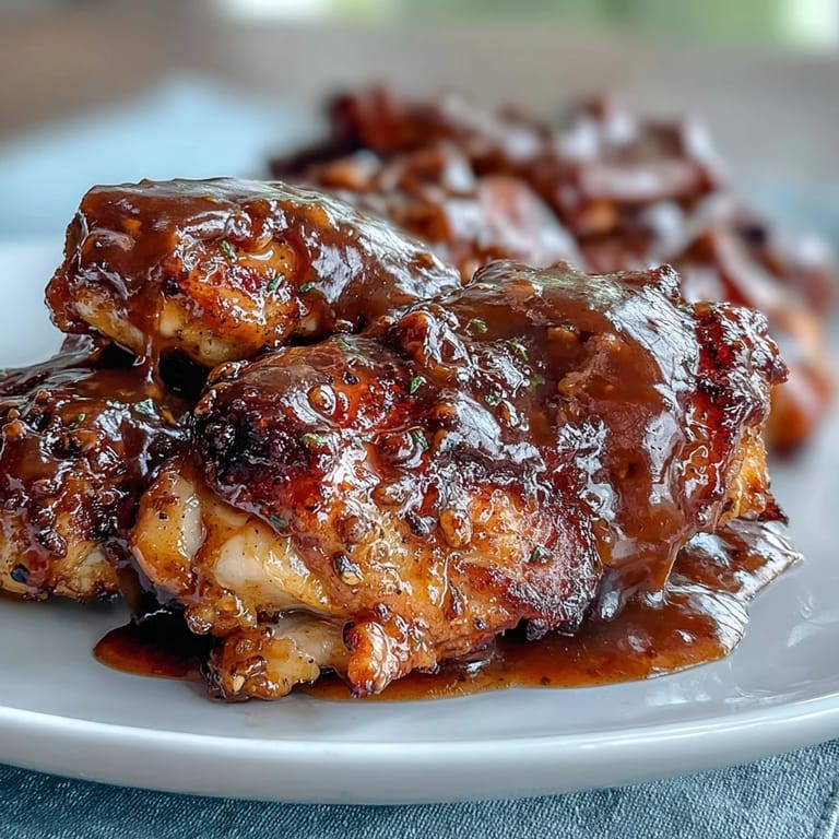 Shredded Slow Cooker Honey Mustard Chicken piled onto a sandwich bun with pickles, showcasing the thickened, savory sauce.