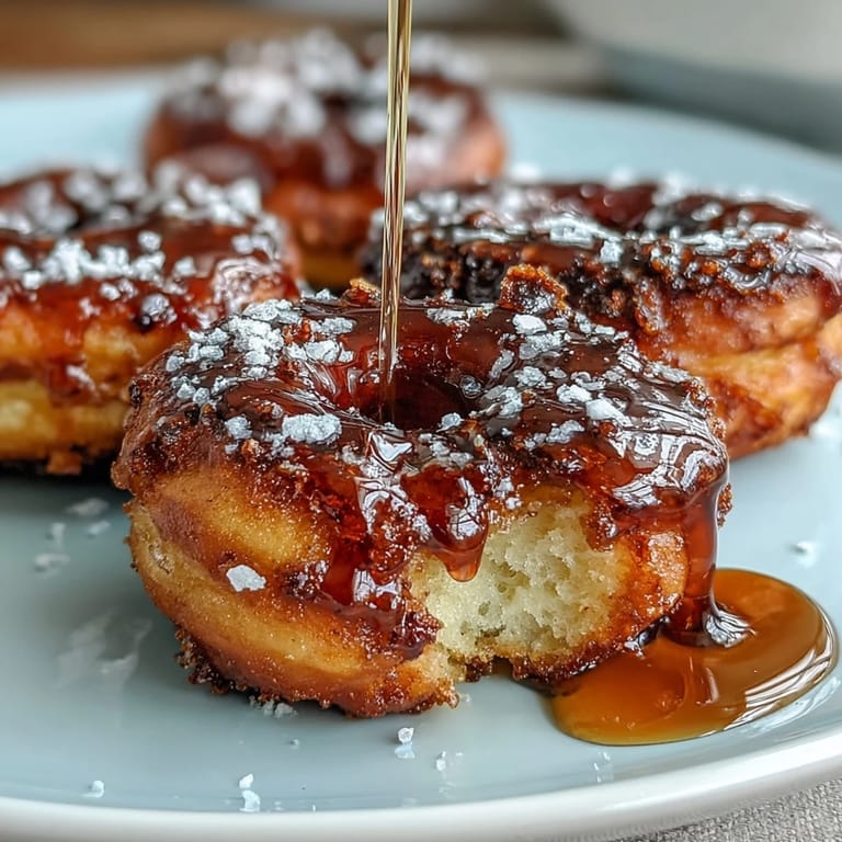Fluffy cardamom donuts served on a rustic plate, glistening with honey glaze and inviting you to take a bite.