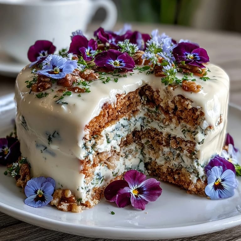 Festive spring cake with pressed edible flowers, a beautifully decorated vanilla dessert perfect for seasonal celebrations.