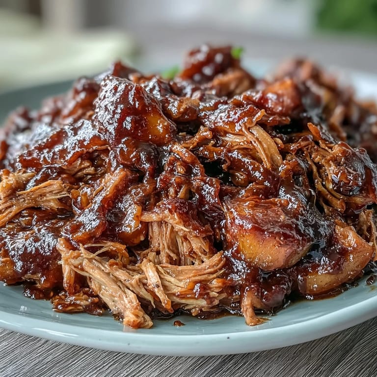 Slow-cooked Honey Peach BBQ Pulled Pork with tender meat, ripe peaches, and a tangy-sweet glaze perfect for summer meals.