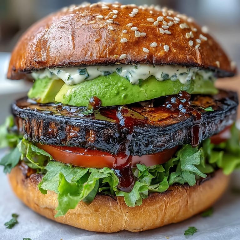 Hearty, smoky grilled portobello mushroom burgers perfect for a satisfying vegetarian meal.