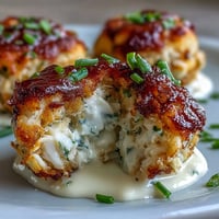 Crab Cake Deviled Eggs with Old Bay Seasoning: Creamy crab-stuffed deviled eggs dusted with zesty Old Bay, a perfect seafood appetizer for parties.  
